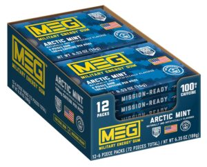MEG Military Energy Gum Caffeinated Arctic Mint 12ct
